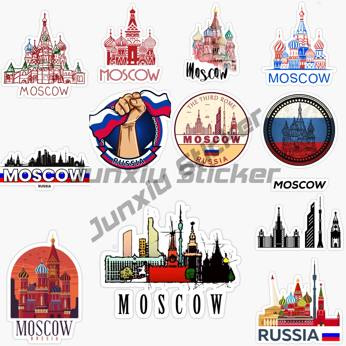 

Capital of The Russian Federation MOSCOW Creative Car Stickers Laptop Wall Room Car Motorboat Helmet Vinyl Self-adhesive Decal
