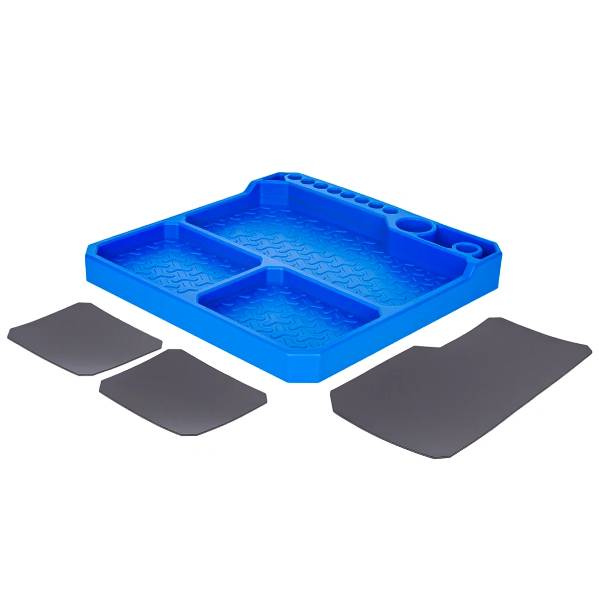 RC Parts Organizer Tray: Silicone Tool Holder & Storage Box 155x155mm for 1/10 1/18 1/24 Car Boat Airplane Models