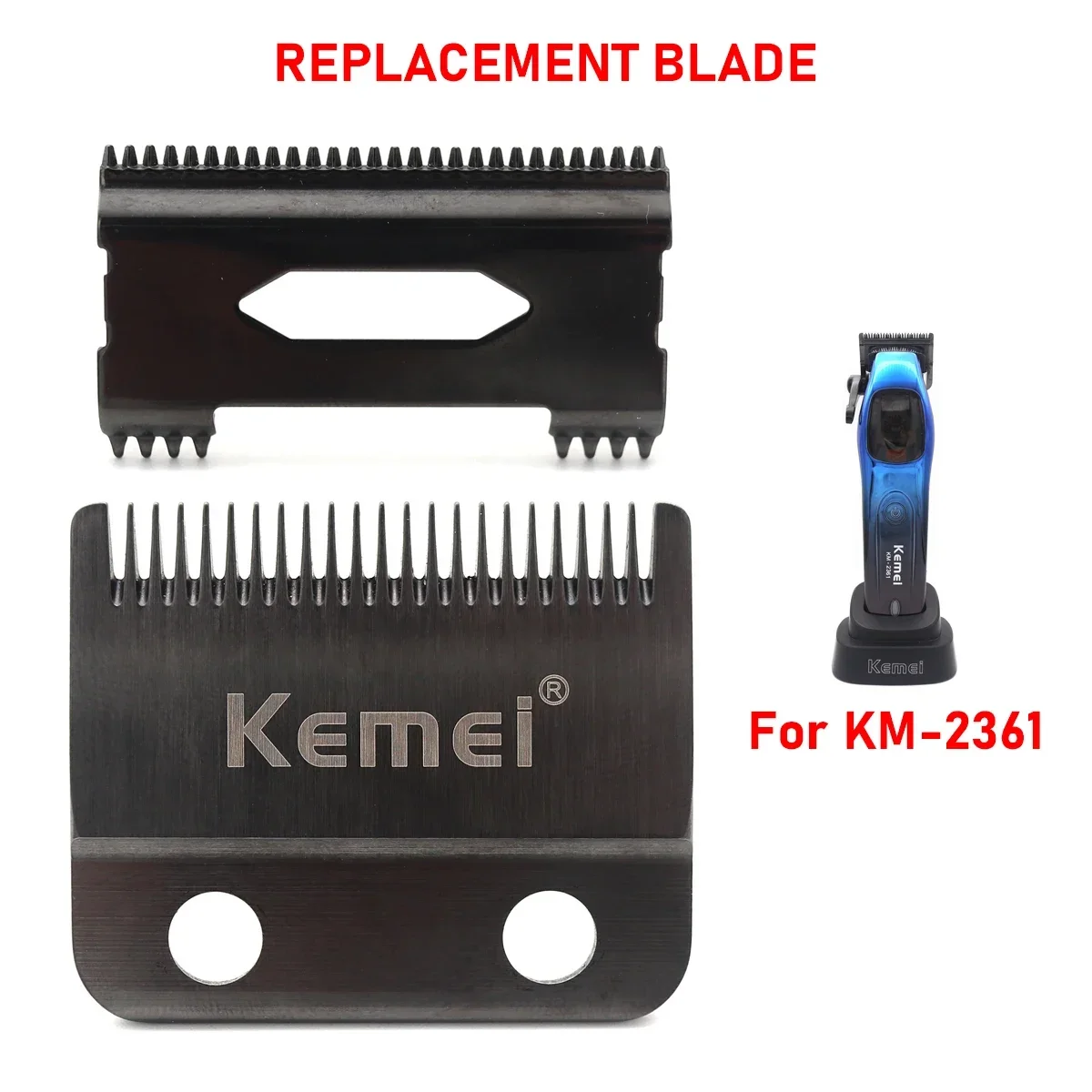Kemei KM-2361 DLC Blade Hair Clipper Blade Trimmer Replacement Original Cutter Head Professional Barber Accessories Carbon Steel