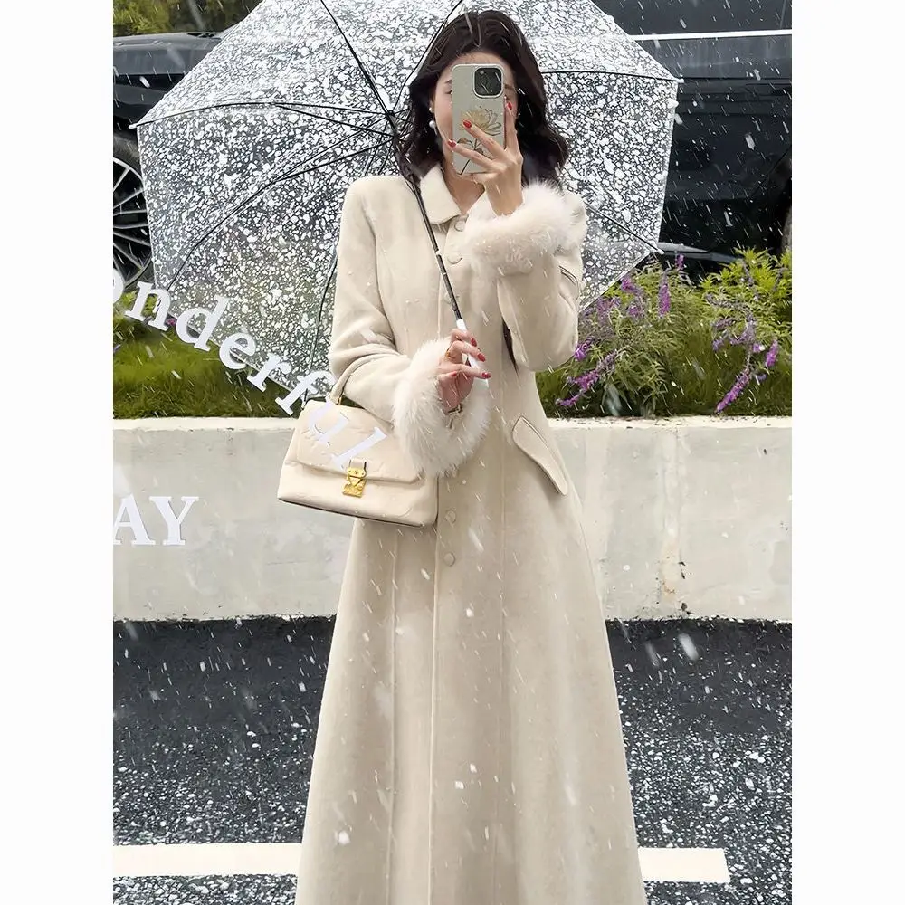 

Women Cardigan Autumn Winter Real Fox Fur Coat Long Sleeve Slim Fashion Warm Female Versatile Fur Jacket Outwear Elegant C291