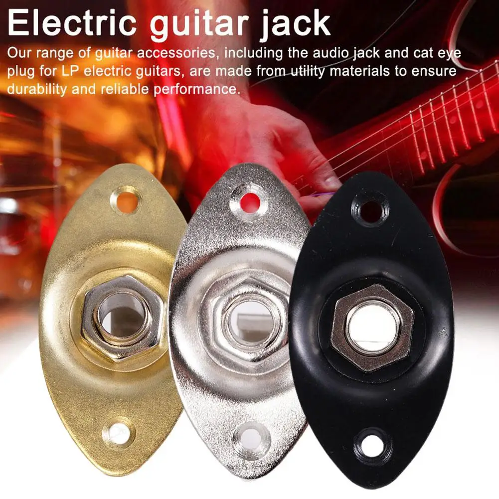 

Electric Guitar Pickup Oval Output Input Jack Plate Accessories Plate 2 Socket Electric Cover with Screws Guitar Mounting C3Z1