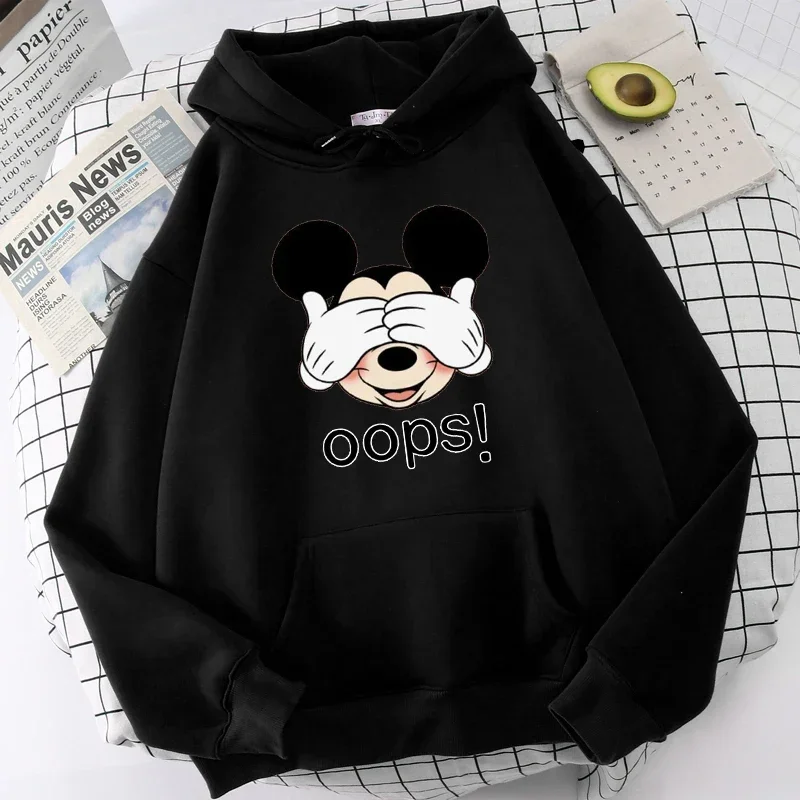 Cartoon Mouse Print Women Hoodies Harajuku Women\'s Sweatshirts Anime Fashion Female Unisex Hooded Pullovers Long Sleeve Hoodie