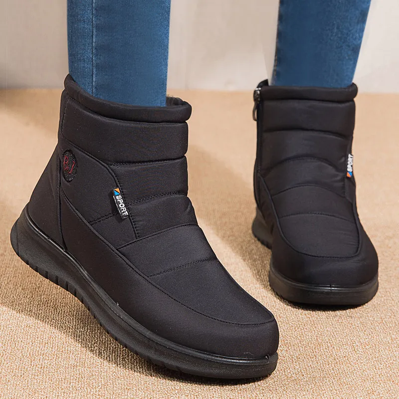 New Women Boots Waterproof Snow Boots For Winter Shoes Women Zipper Ankle Boots Winter Botas Femininas Keep Warm Botines Female