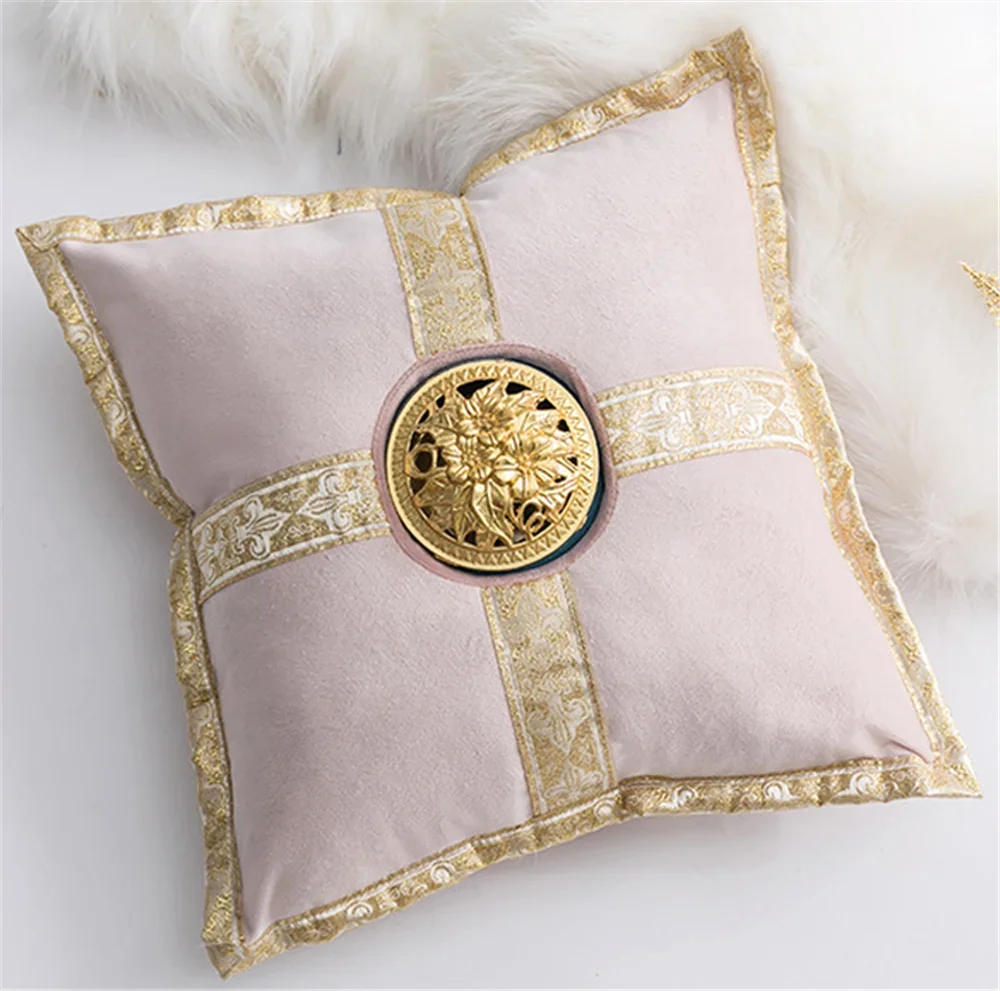 Middle East Luxury Ceramic Incense Burner Pillow Censer Holder Creative Golden Cushion Home Tea House Yoga Accessories 30x30cm