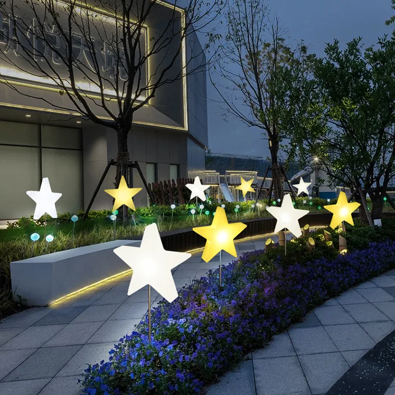 LED luminous five-pointed star creative holiday star lights outdoor Christmas decoration garden lawn lights