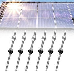 6/10Sets van SUS304 Rvs Solar Ophangbeugel Bolt Set voor Zonnepaneel Mount Kit voor Elke Houten Balken