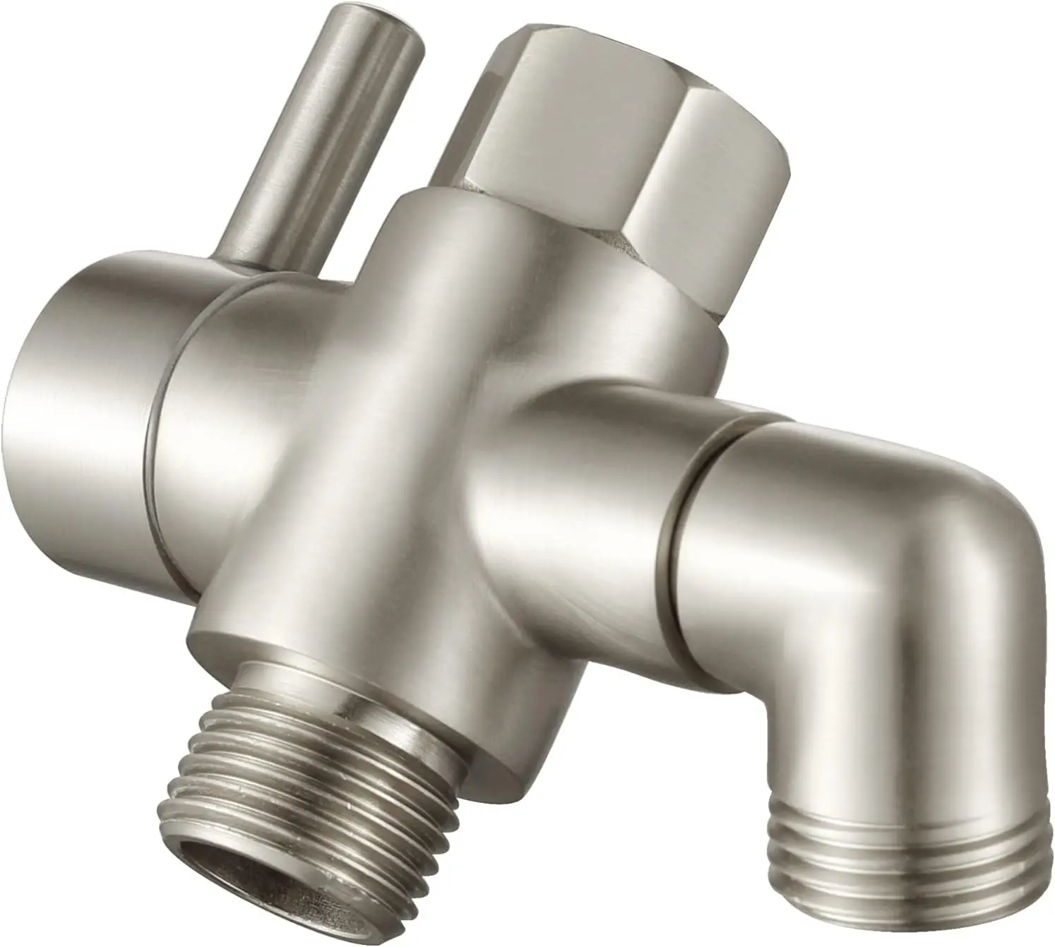 

Universal Brass Shower Arm Diverter Valve G1/2, 3-Way for Handheld and Fixed Shower Heads in Brushed Nickel Finish
