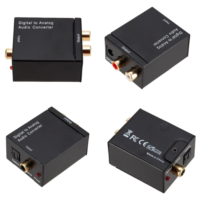 Digital To Analog Audios Converter 3.5mm Suitable For TV Audios Digital Coaxial Toslink Fibers Analog Output Converter