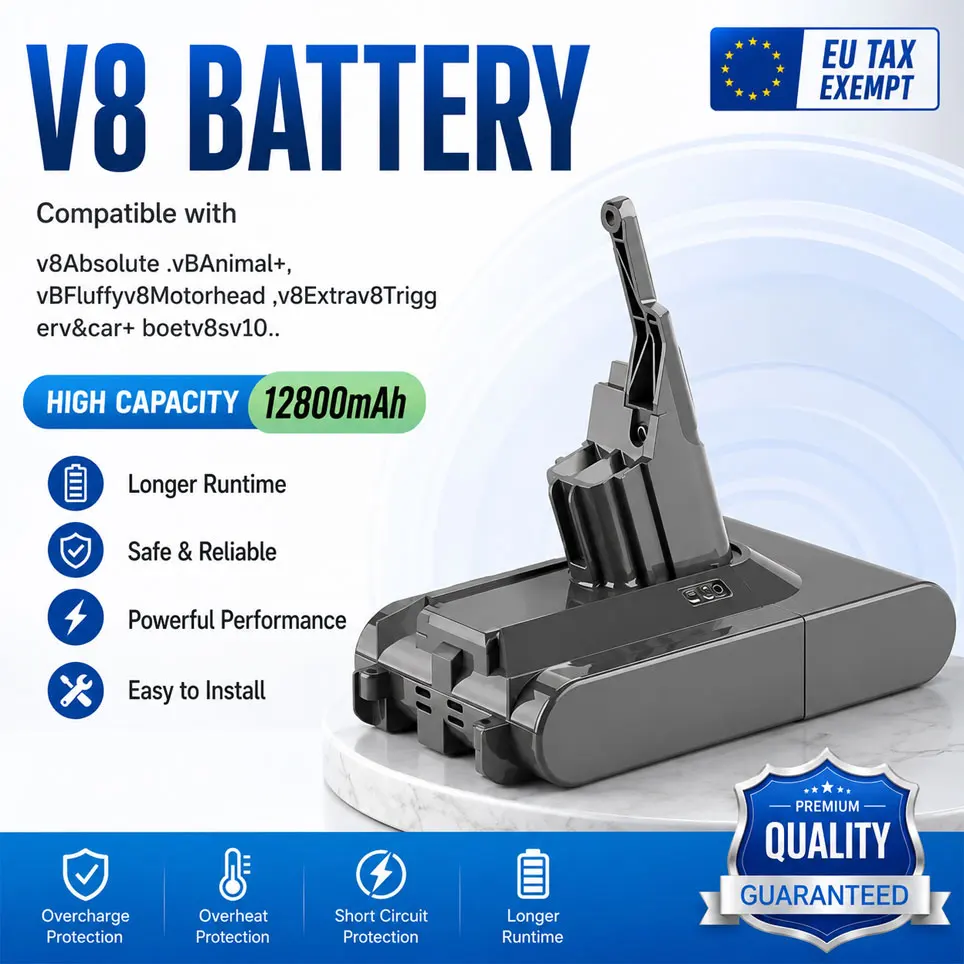 Batterie de remplacement Li-ion 21,6V 100% NEUVE pour aspirateur Dyson V8 Absolute SV10, batteries rechargeables, entrepôt en Pologne, vente flash.