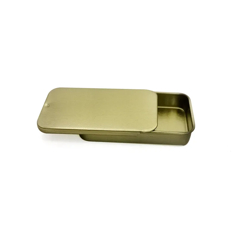 Metal Cigarette Case Empty Mini Tin Box Tinplate Push Candy Pill Cases Bins Jar Hinged Containers Organizer Storage Box