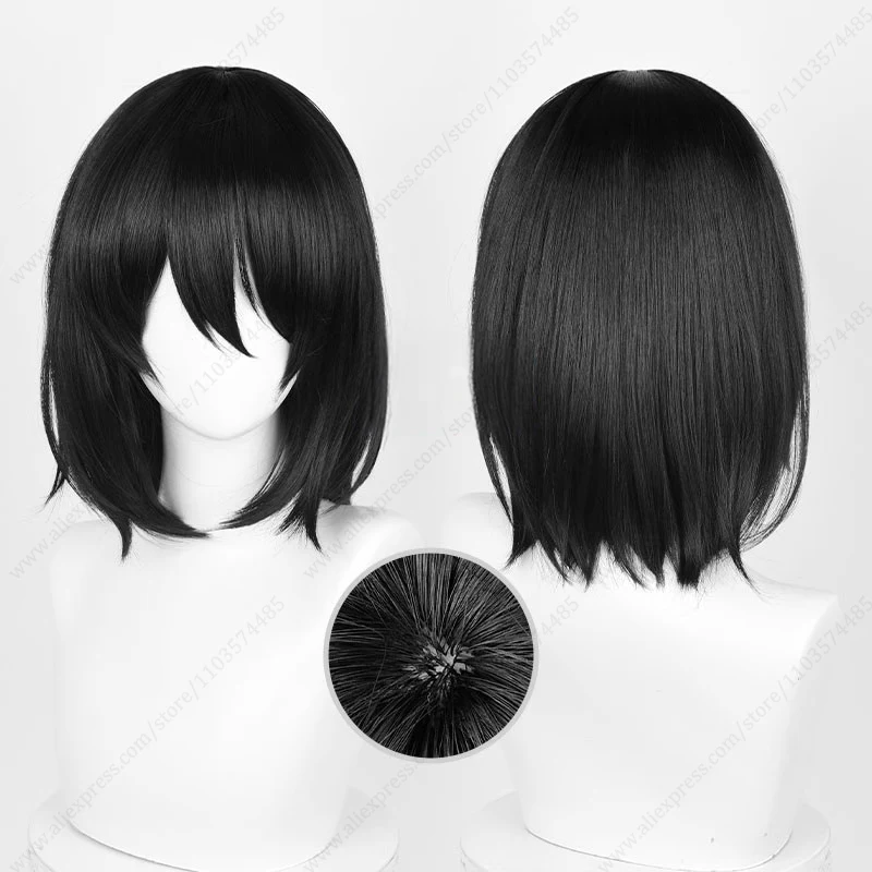 Fyodor Dostoyevsky Cosplay Wig Fyodor D 35cm Black Short Wigs Heat Resistant Synthetic Hair