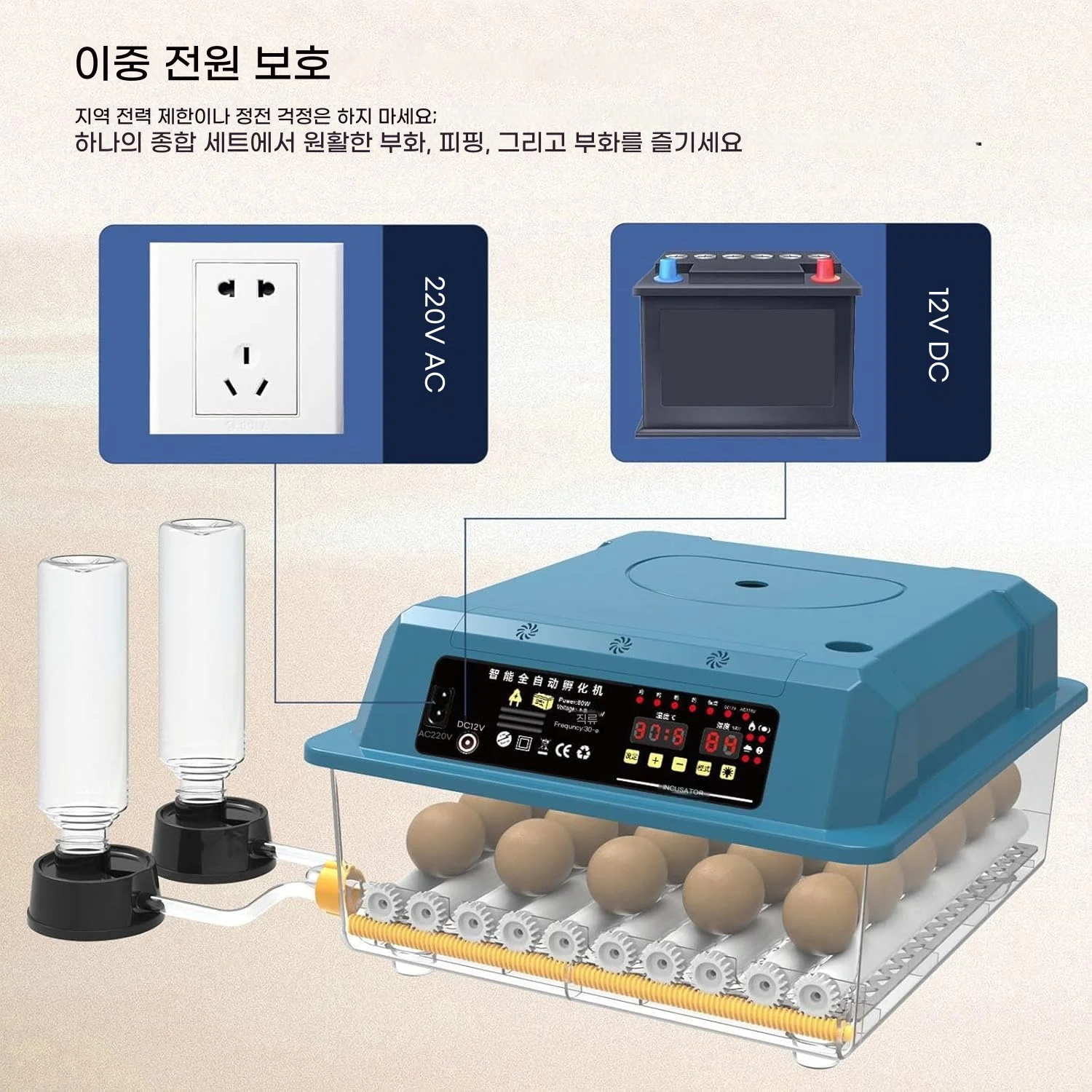 9 To 12Eggs Incubator Brooder Automatic Turning Automatic Water Bird Quail Chick Incubator Poultry Incubator Farm Hatchery Tool