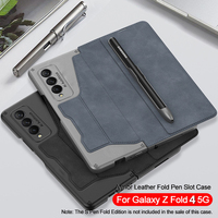 GKK Original Case For Samsung Galaxy Z Fold 4 5 6 5G Case Leather Pen Holder Armor Back Protection Hard Cover For Samsung Z Fold