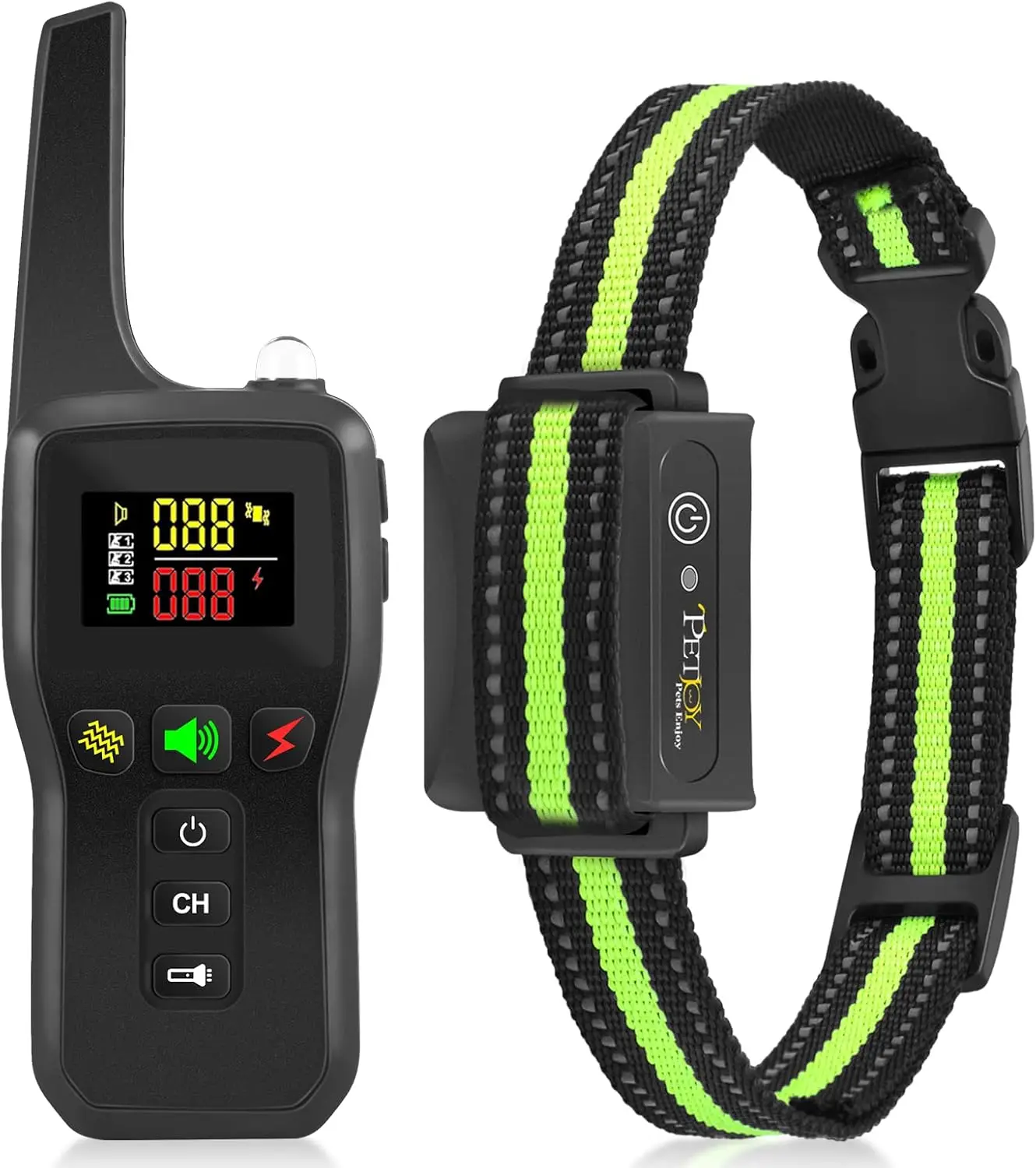 

Ошейник для собачьей лая с дистанционным управлением, тренировка 2-в-1 и автоматическое управление лая, безопасный шок/вибрация (Lvl 1-100), автоматический режим (Sens 1-5), звуковой сигнал