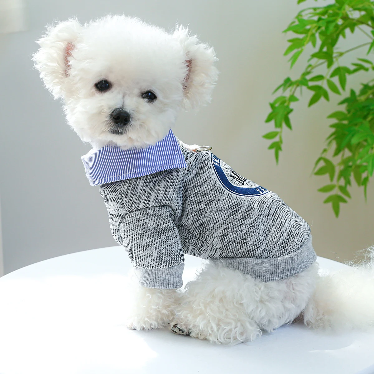 1PC Pet Clothing Cat Spring and Autumn Thin Fake Two Piece Shirt Pullover Crew Neck With Drawstring Buckle For Small Medium Dogs