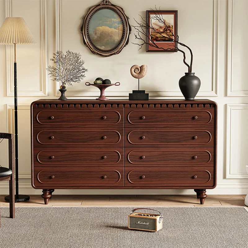 

Chest of Drawers Solid Wood Side Cabinet TV Cabinet Eight Spares Cabinet Vintage Bedside Table Chest of Drawer