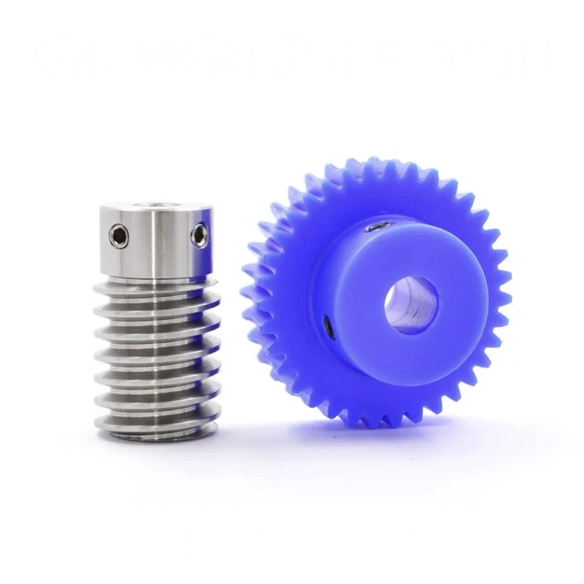 1M Nylon Turbine Gear Steel Worm 1:15/20/25/30/35/40/50/60/80 Teeth Plastic Transmission Gear 6-12MM