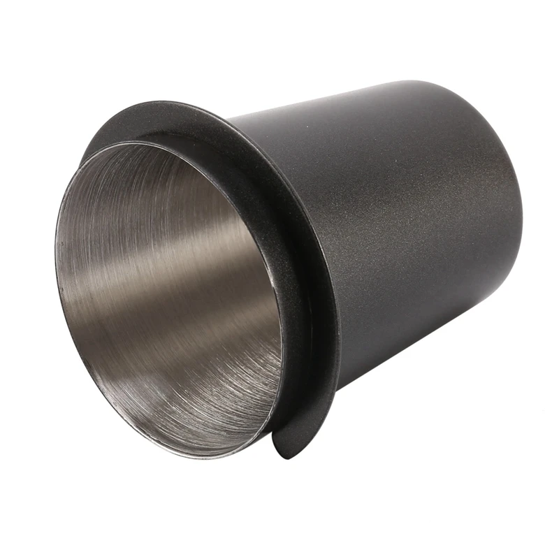 Taza dosificadora de acero inoxidable, alimentador de polvo para máquina de Espresso de 58Mm, color negro, 4 unidades