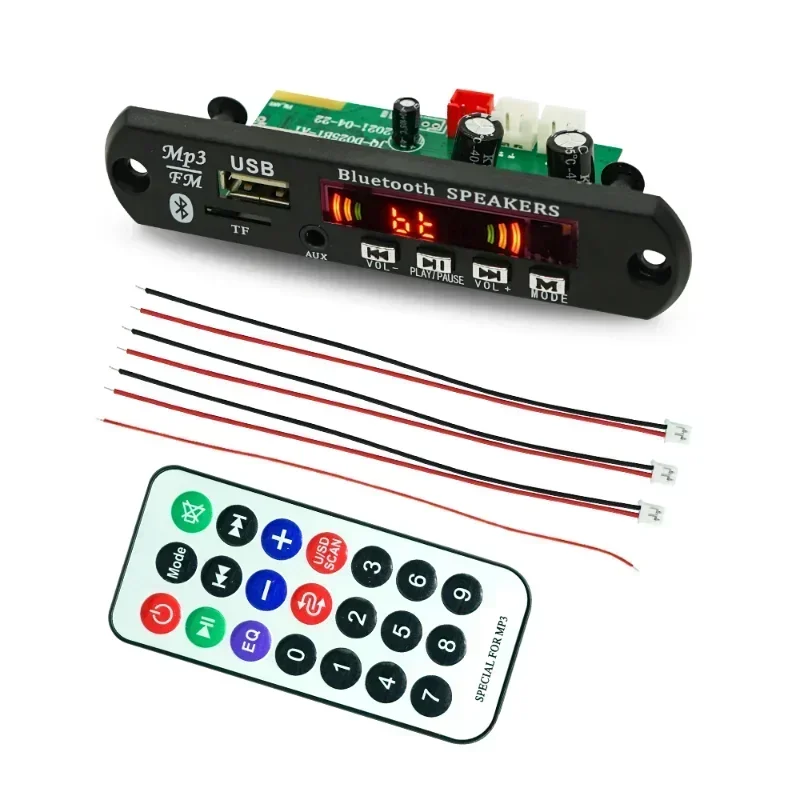 MP3 Decoder Board 80W Amplifier Bluetooth 5.0 MP3 Player 5V-26V 12V Car FM Radio Module Handsfree Call Recording AUX TF/U-Disk