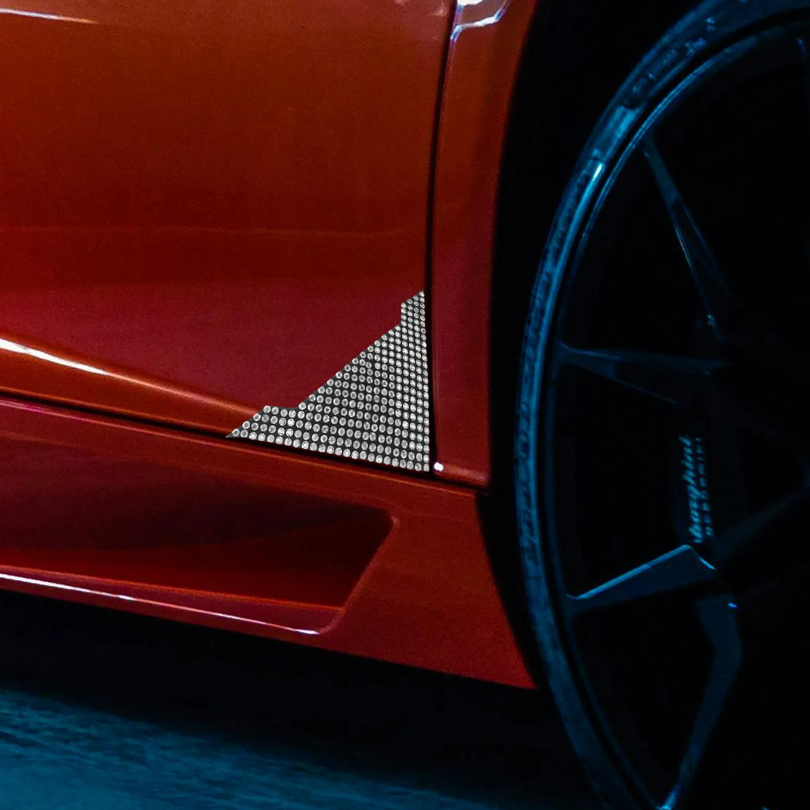 

4 Pieces White Rhinestone Car Door Guard Protector Edge Guards Anti Scratch Film Stickers Corner Cover Truck Shield Door Bumper