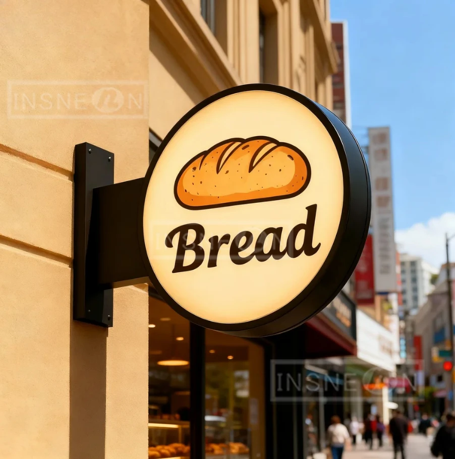 علامة شعار مضيئة مخصصة علامة شخصية مزدوجة الجوانب: صندوق دائرة شفرة ضوء لافتات إعلانية جدار Led شريط النيون الحلاق #4