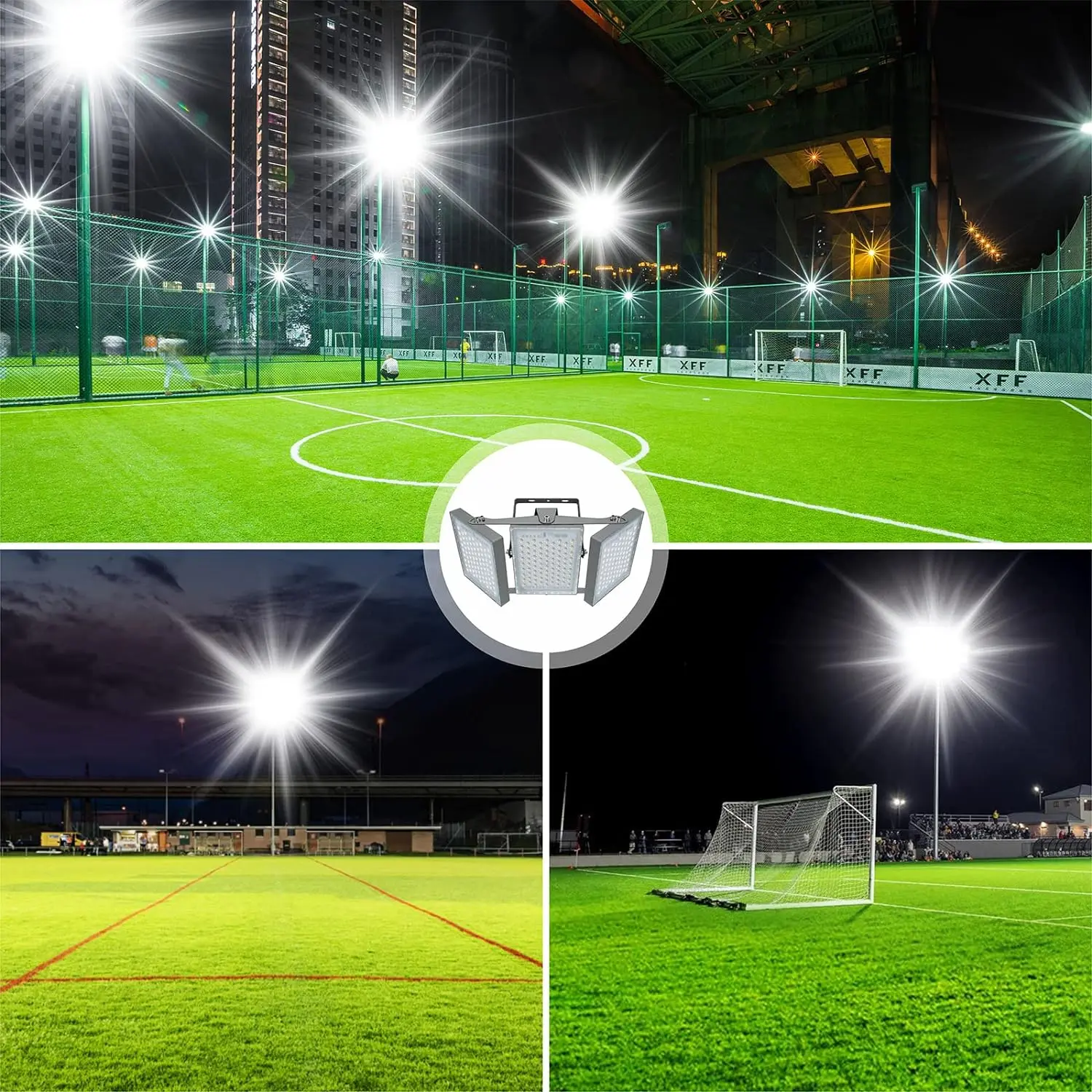 STASUN LED Flood Light Outdoor, 450W 40500lm Outdoor Lighting with 330° Wider Lighting Angle, 5000K, 3 Adjustable Heads, IP66