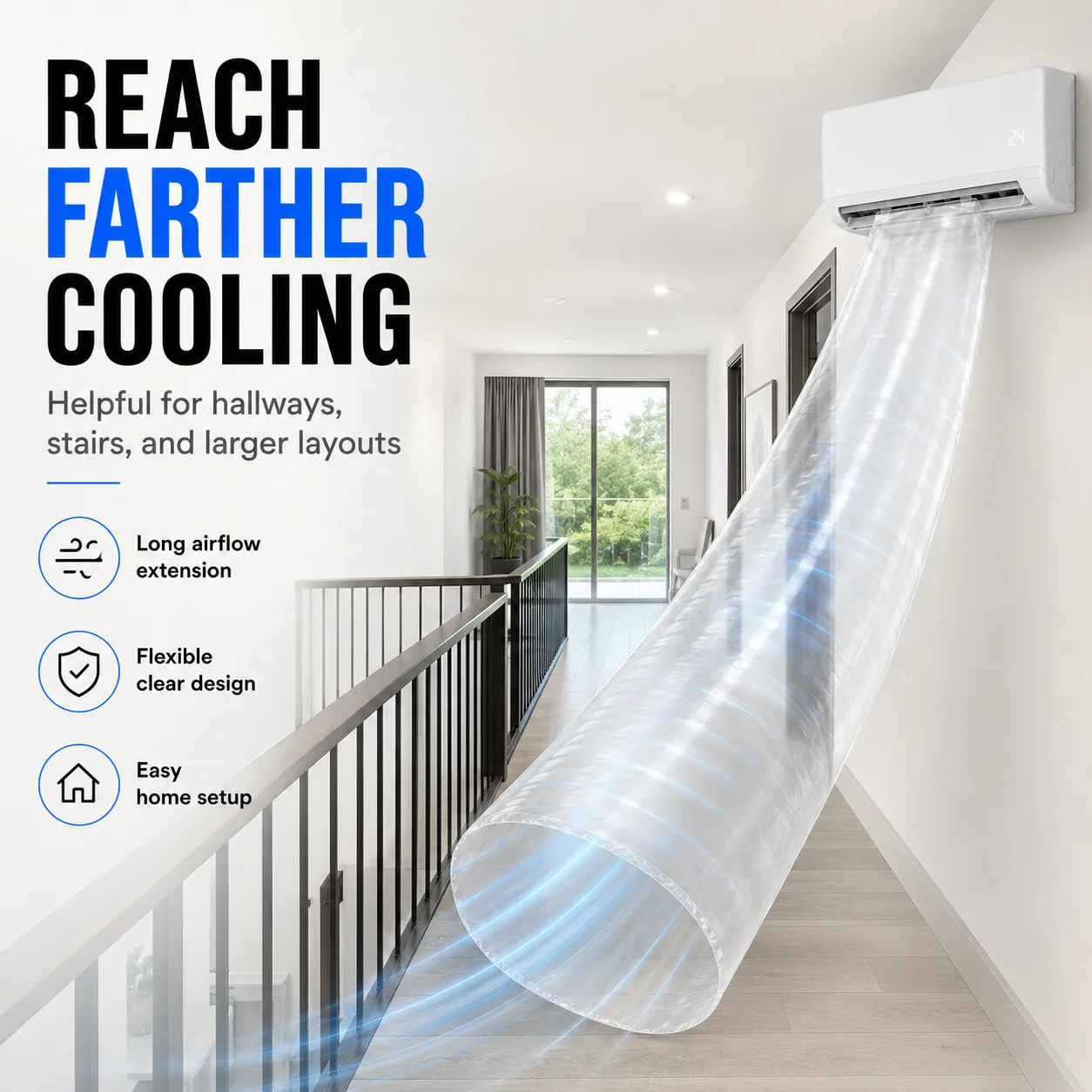 Versatile AC Blowing Bag Air Conditioner Blower Hose Duct for Home Bedroom Nursery Office Living Room Apartment Garage Use - view 6