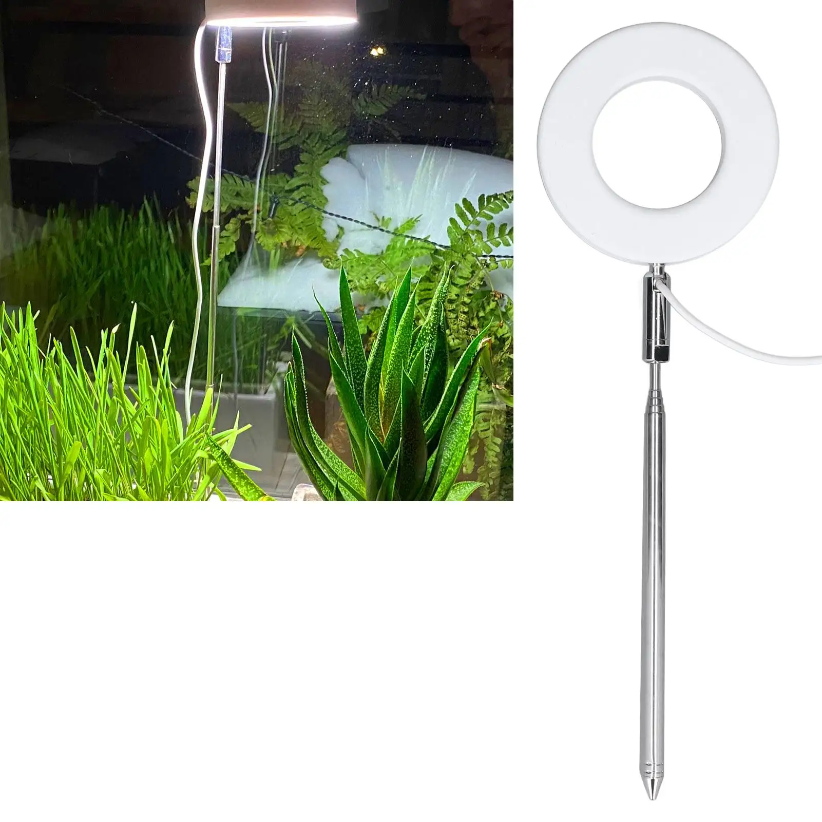 Full Spectrum LED Grow Light for indoor Plants – Adjustable Brightness, Retractable USB Plant Lamp