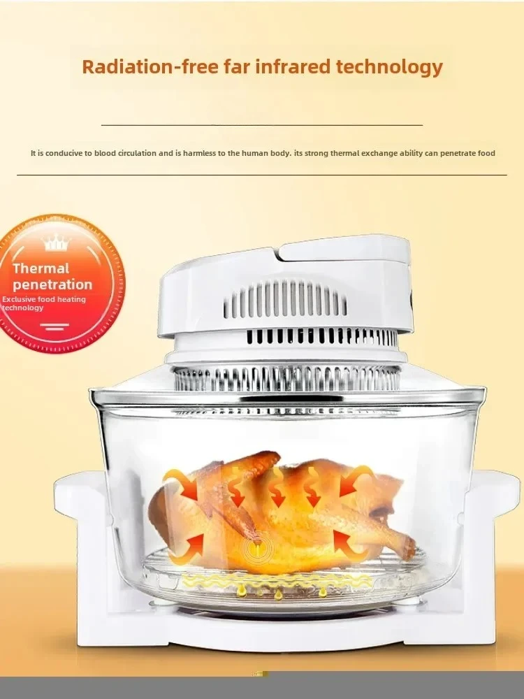 Smart Visual Air Fryer 220V Light Wave Furnace Multi-functional Non-fume Fryer Oven Hot Air Oven Air Fryer Toaster Oven 17L