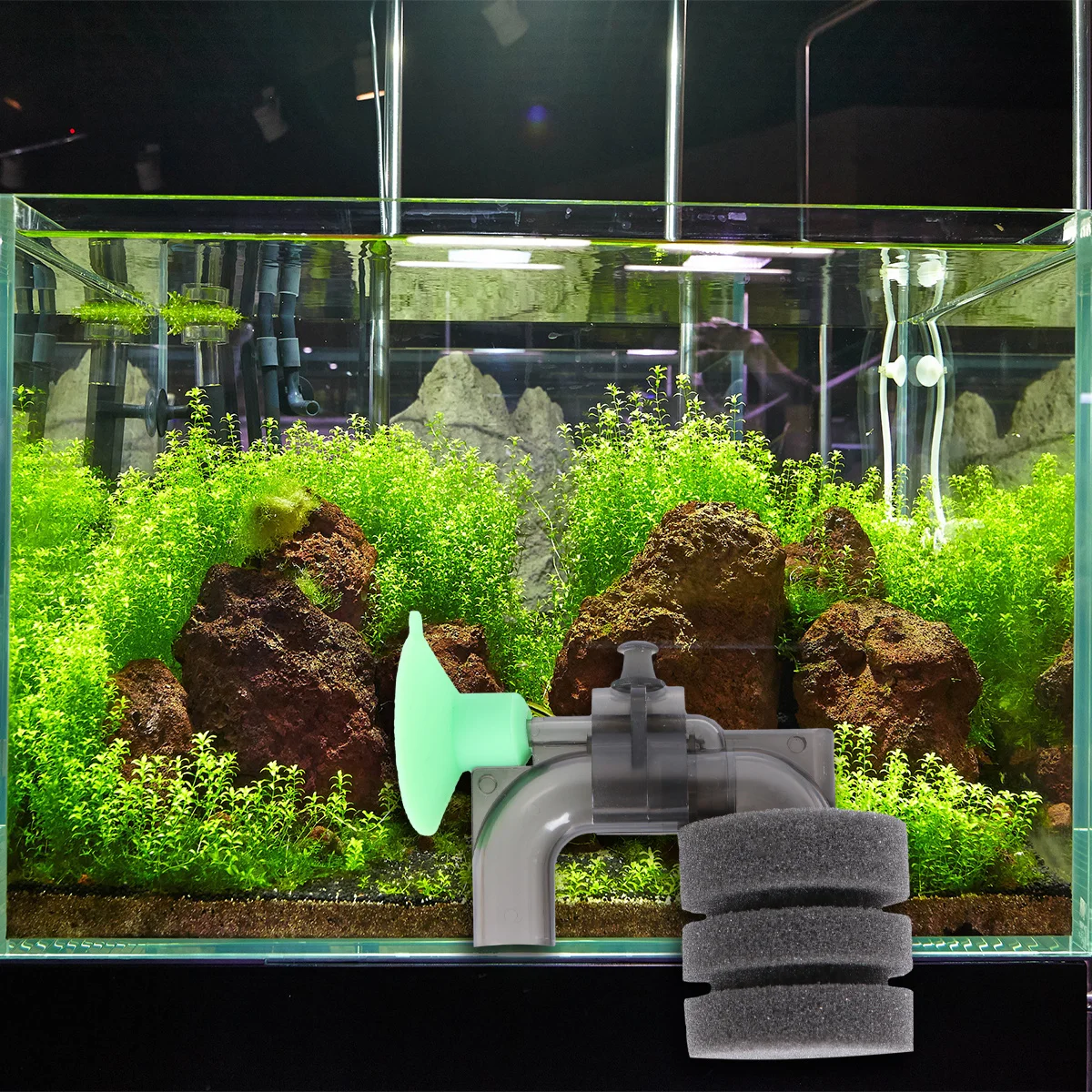 

Mini Sponge External Aquarium Filter Pneumatic Filter Ultra-Quiet Mute Submersible Oxygen Pump for Shrimp and Fish Tank