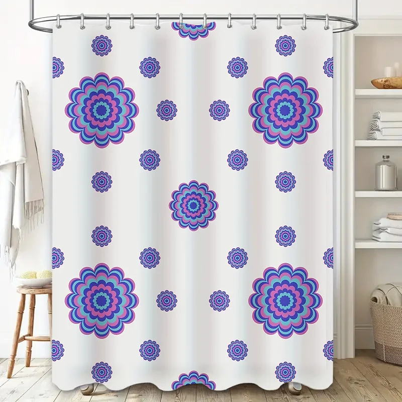Floral Shower Curtain Waterproof Vintage Botanical Pattern Bathroom Decor Farmhouse Rustic Nature Theme Fabric Backdrop for Spa