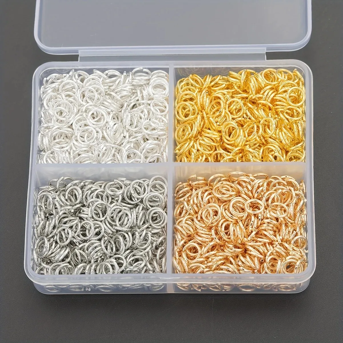 1200pcs 3mm Open Jump Rings for Jewelry Making, DIY Necklace Bracelet Earrings Keychain Craft Supplies Metal Connector 4colors