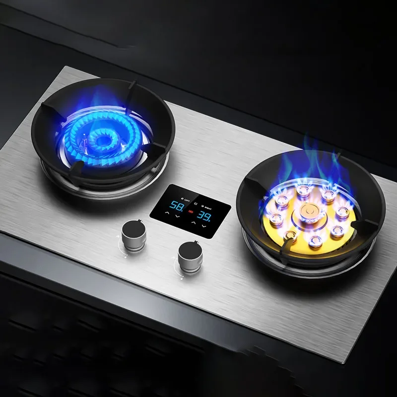 Gas stove double stove household table type embedded natural gas liquefied gas stove energy saving fire