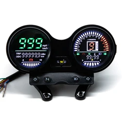 Motorcycle Speedometer Odometer For YBR125 ybr125 LED Digital RPM USB Phone Charge Waterproof Gauge Instrument With Bracket