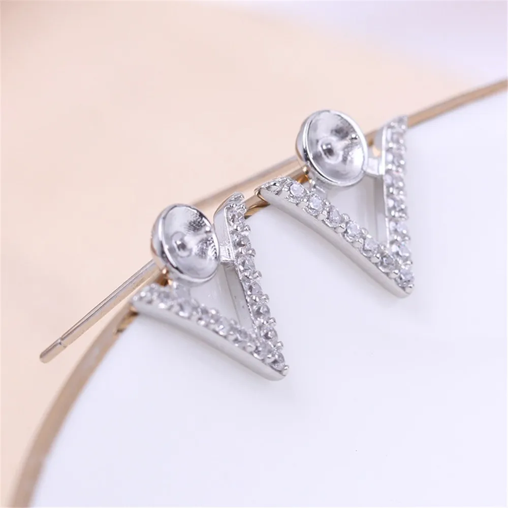 S925 Sterling Silver Pearl Earring Settings DIY Jewelry Making Supplies Blank Earring Posts for Handcrafted Accessories No Pearl