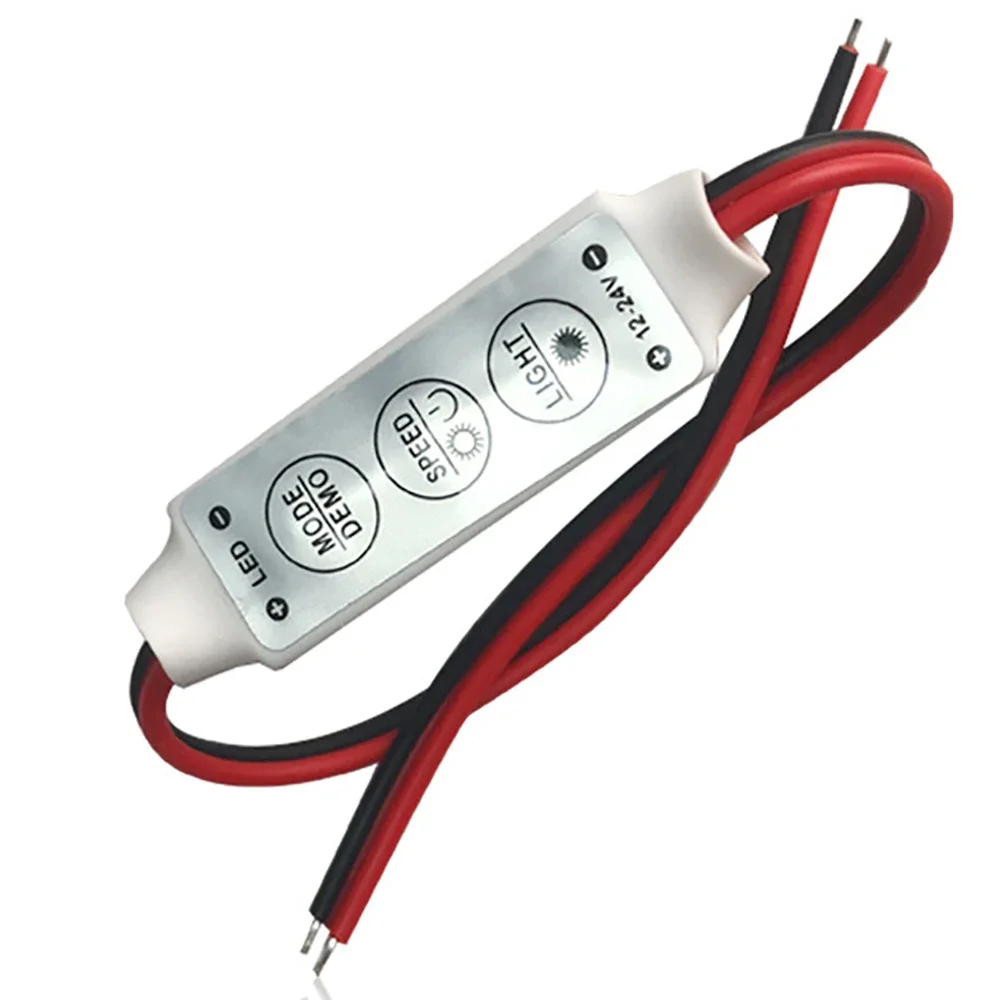 1-5PCS DC 5V-12V-24V 12A 3Keys Mini LED RGB Controller Dimmer Driver For RGB 5050/3528/2835/5730/5630/3014 SMD LED Strip Lights