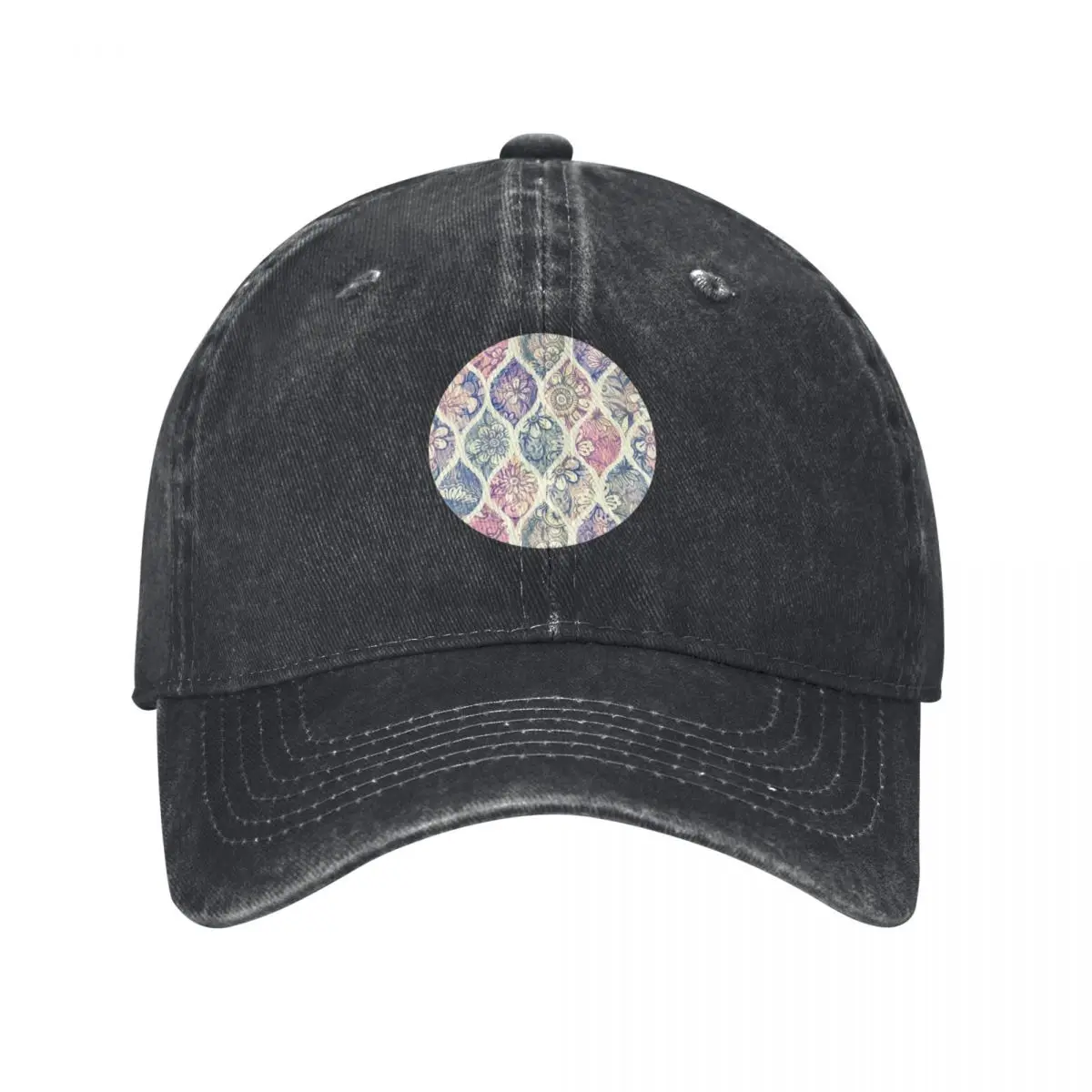 Patterned & Painted Floral Ogee in Vintage Tones Baseball Cap Ball Cap Anime Hat Rave Trucker Hats For Men Women's