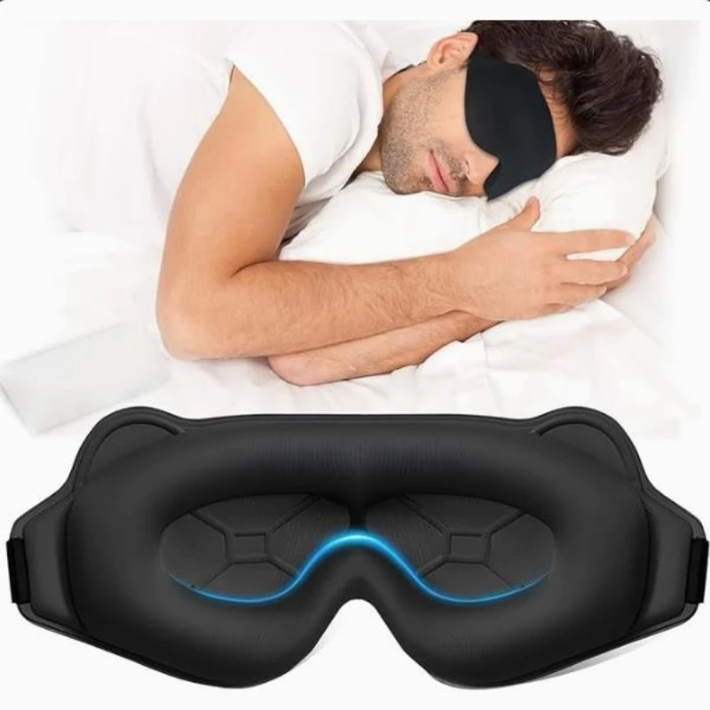 3D Sleeping Mask Block Out Light Sleep Mask For Eyes Soft Sleeping Aid Eye Mask for Travel Eyeshade Night Breathable Slaapmasker view 4