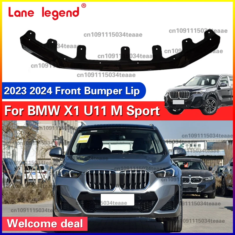 Car Front Bumper Lip Spoiler Diffuser Splitters Body Kit Aprons Cover Guard Trim For BMW X1 U11 M Sports 2023-2024