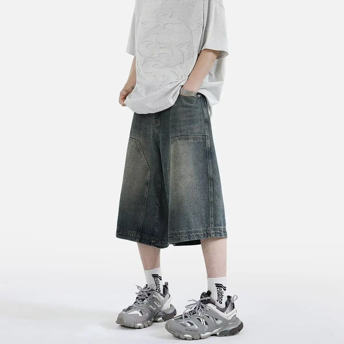 

Ретро-джинсы в американском стиле, прямые широкие брюки, винтажные повседневные универсальные брюки-семерки для студентов