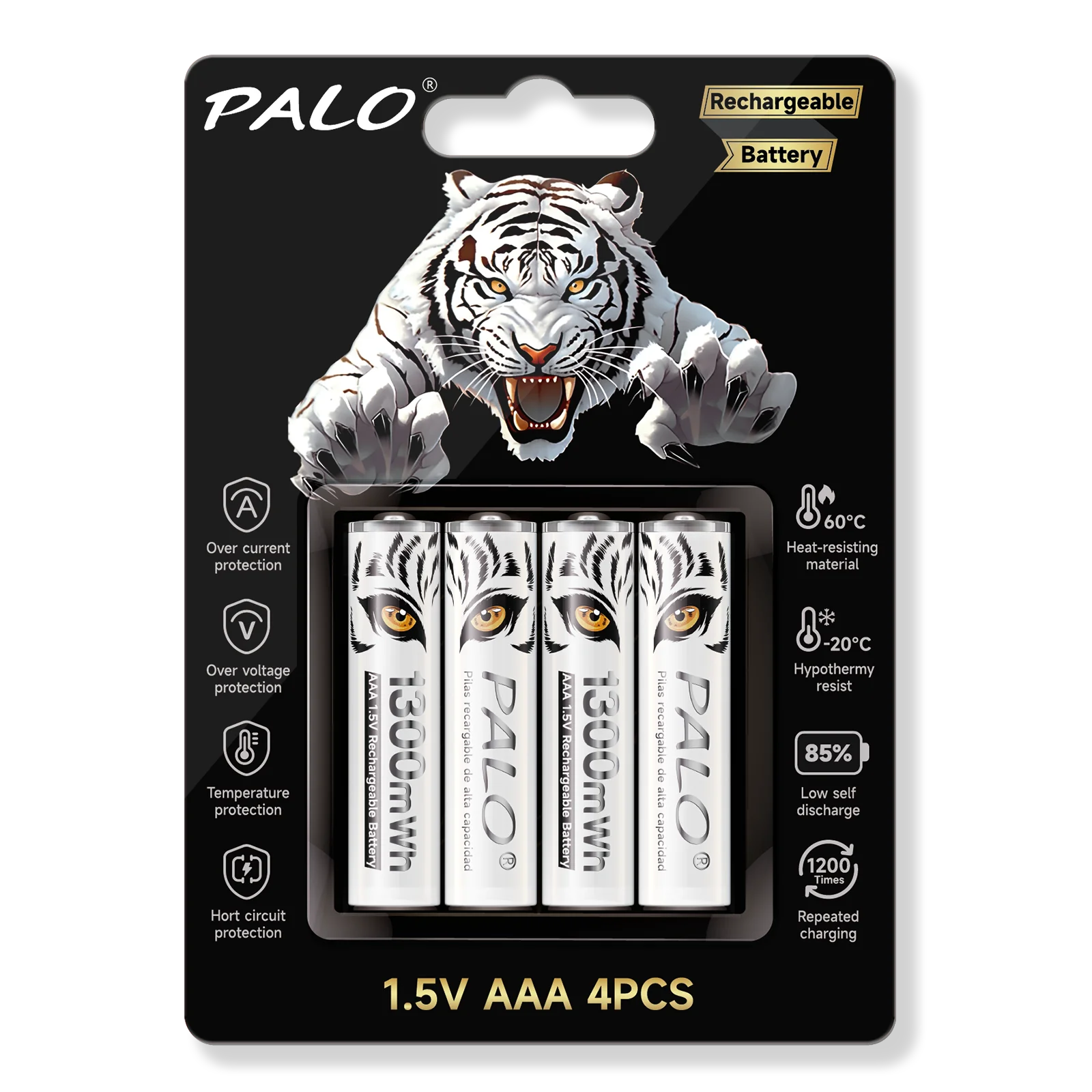 PALO 1.5V Li-ion AA+ AAA Rechargeable Batteries Lithium-ion 3500mWh AA Rechargeable Battery 1300mWh AAA Battery for Mouse alarm