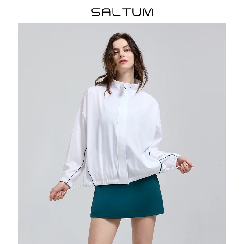 

Saltum Womens Zip Up Sweatshirts Jackets Long Sleeve Casual Loose Outwear with Pockets Athletic Running Yoga Workout Shirts