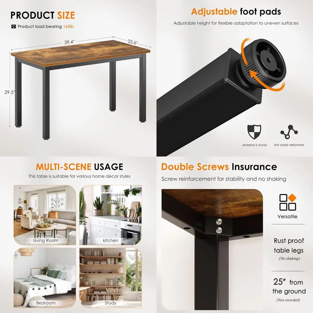 

Винтажный компактный стол для ноутбука 39 дюймов для небольших помещений: идеальный учебный стол для студентов