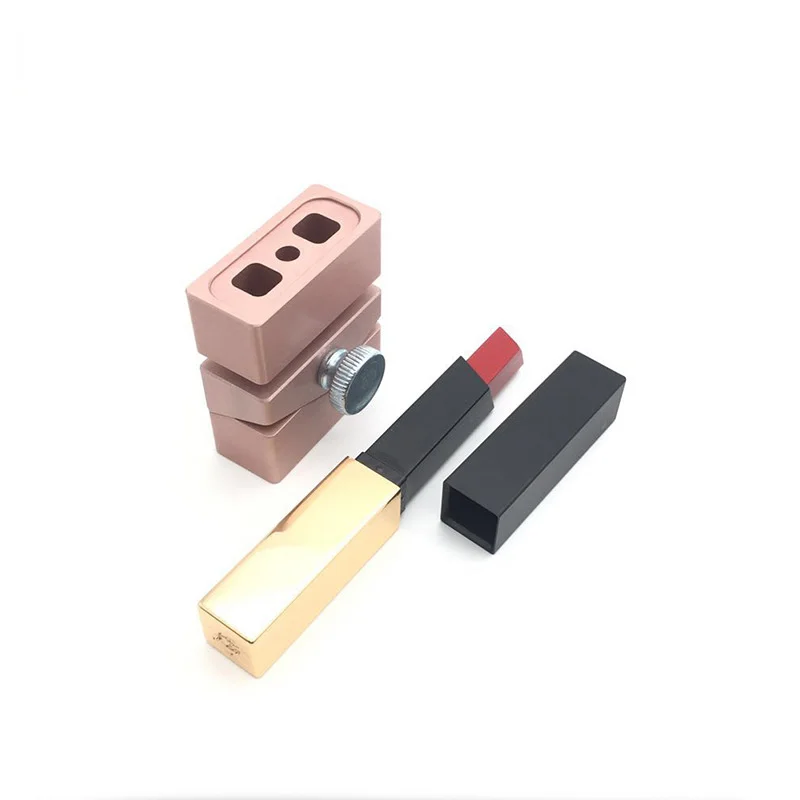 2 Holes 8.5mm DIY Rose Gold Square Aluminum Alloy Lipstick Mold Lip Rouge Balm Makeup Making Tool Fill Mould Only