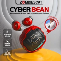 ZOMBIES CAT Bluetooth 5,4 auriculares deportivos Mini invisibles en la oreja TWS auriculares inalámbricos llamada clara auriculares con cordón deportivo