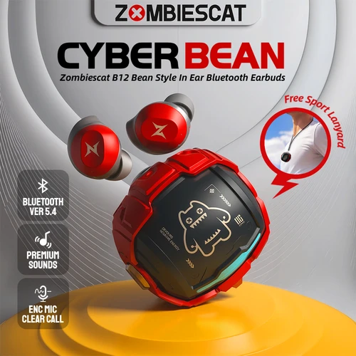 ZOMBIES CAT Bluetooth 5,4 auriculares deportivos Mini invisibles en la oreja TWS auriculares inalámbricos llamada clara auriculares con cordón deportivo