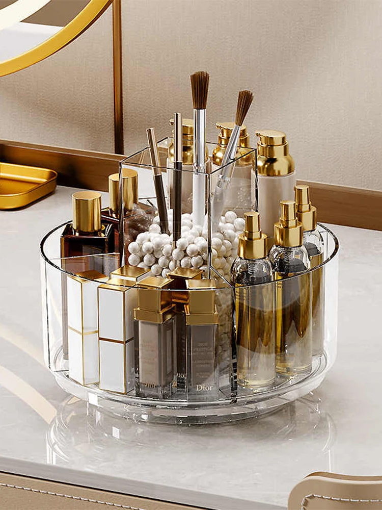 

360 Degree Rotating Makeup Storage Box Turntable Makeup Storage Tray Suitable For Dressing Tables Skincare Products Etc