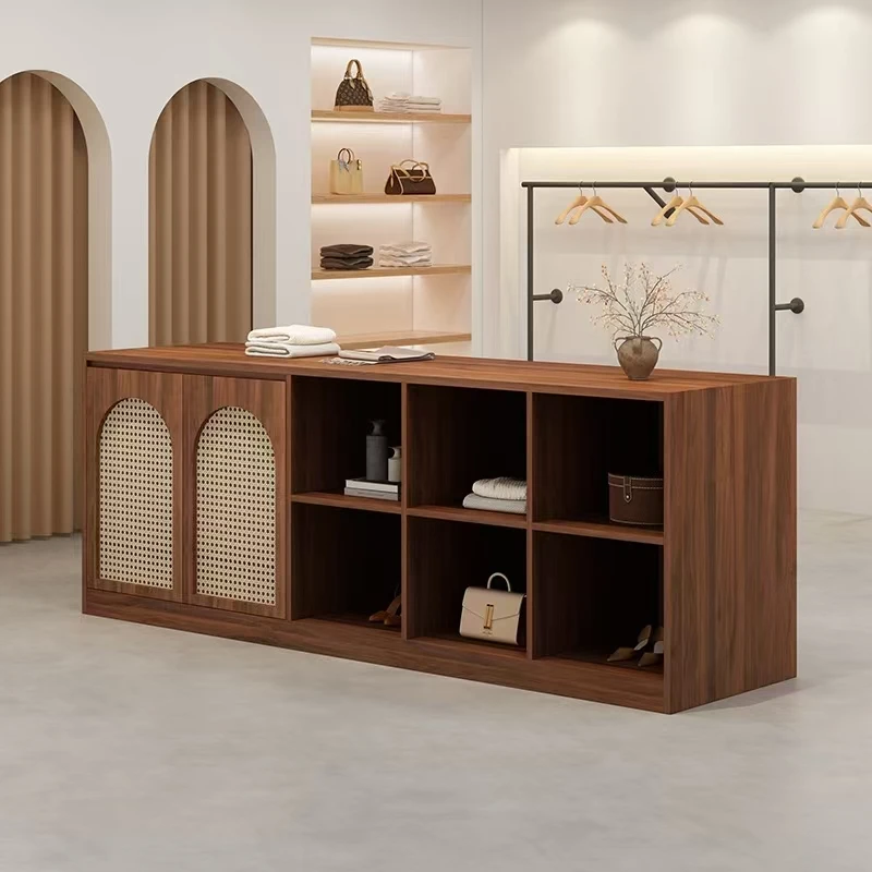 #Island flowing water platform, modern simple small shop display table,clothing store bag display table, cream style cash regist
