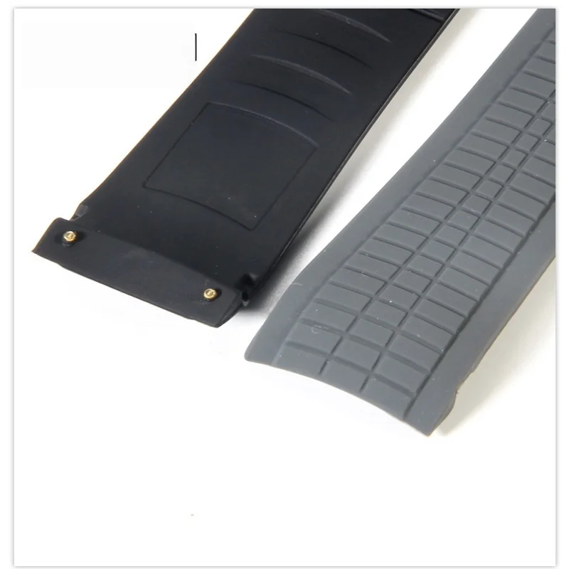 21mm Steel Studs Silicone Watch Band For Patek Philippe Aquanaut 5164 5167 Black Rubber Strap Sweatproof Wrist Bracelet For Men
