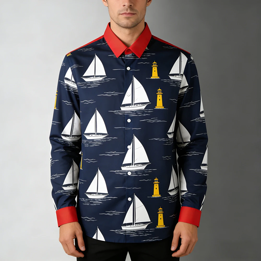 Men's Starry Sky Future Science and Education Performance 3D Printed Shirt Hawaiian Tropical Long Sleeve Lapel Outdoor Clothes